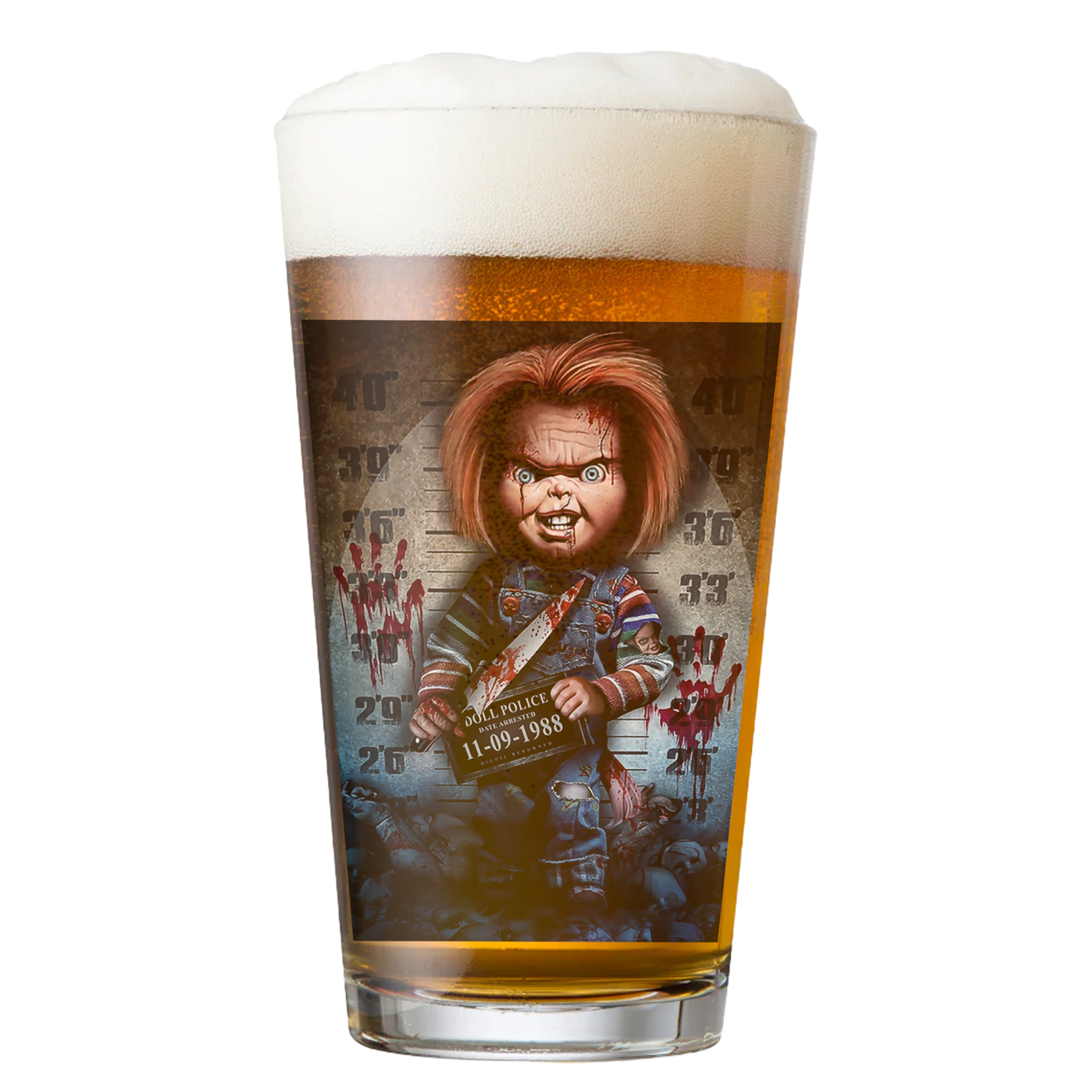 Chucky 16oz Pint Glass Horror-Themed Glassware