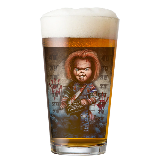 Chucky 16oz Pint Glass Horror-Themed Glassware