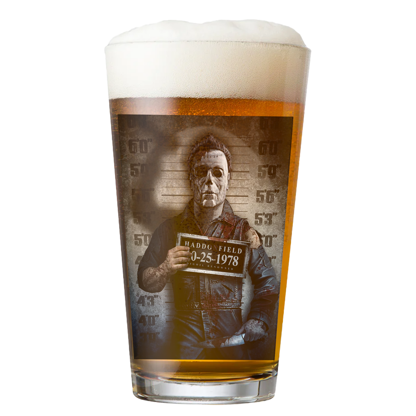 Boogeyman Michael Myers 16oz Pint Glass Horror-Themed Glassware