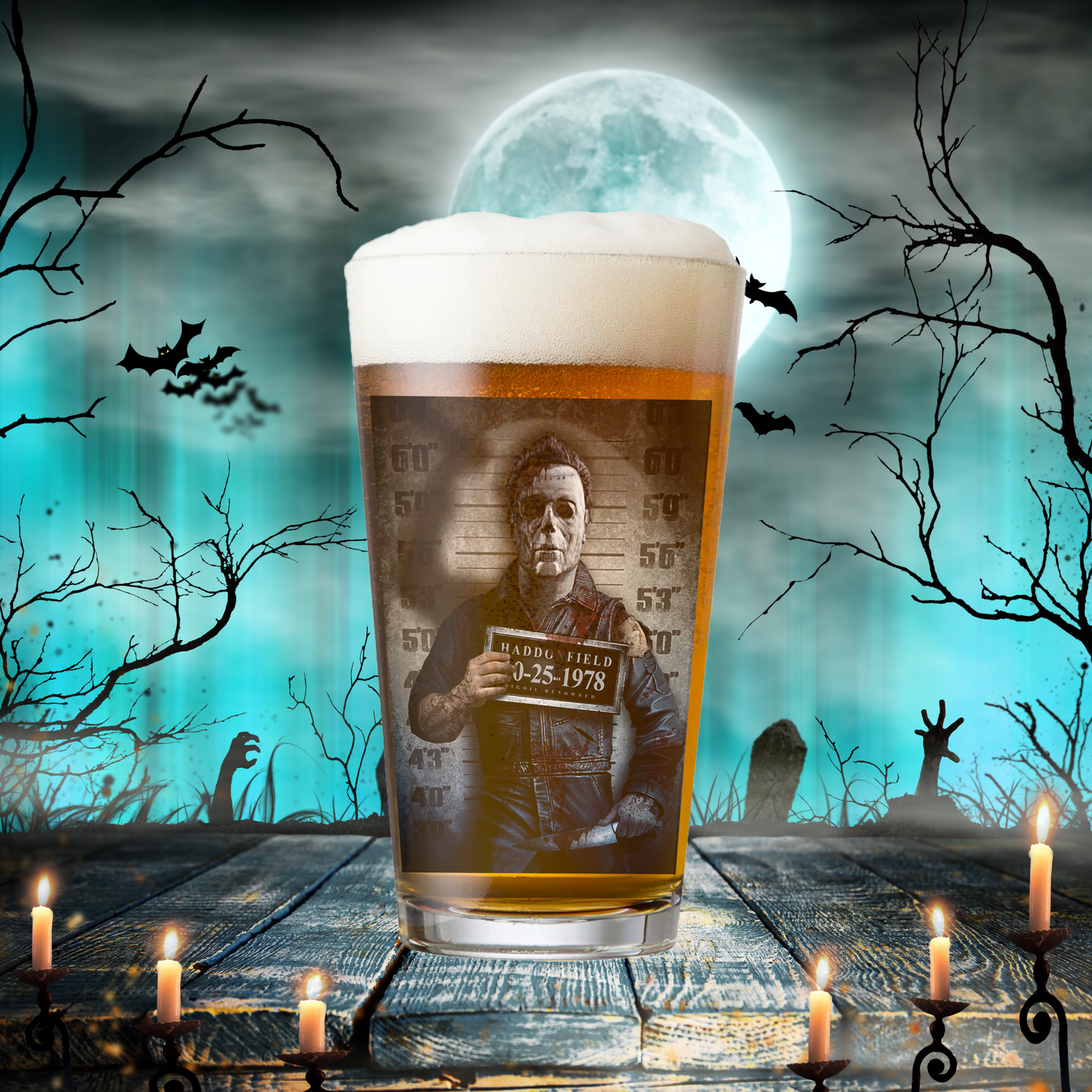 Boogeyman Michael Myers 16oz Pint Glass Horror-Themed Glassware