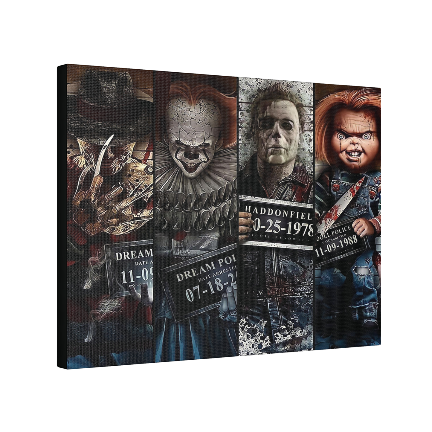 Horror Icon Mug Shots Canvas Print