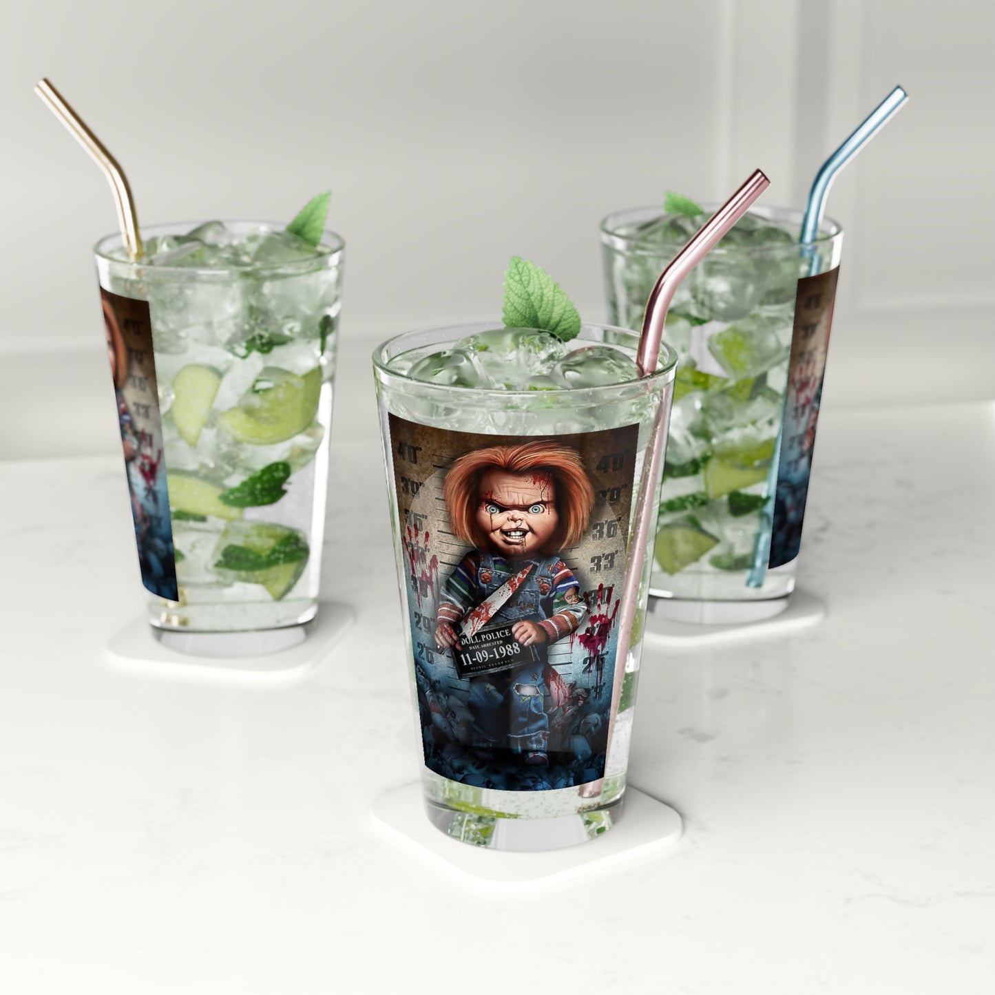 Chucky 16oz Pint Glass Horror-Themed Glassware