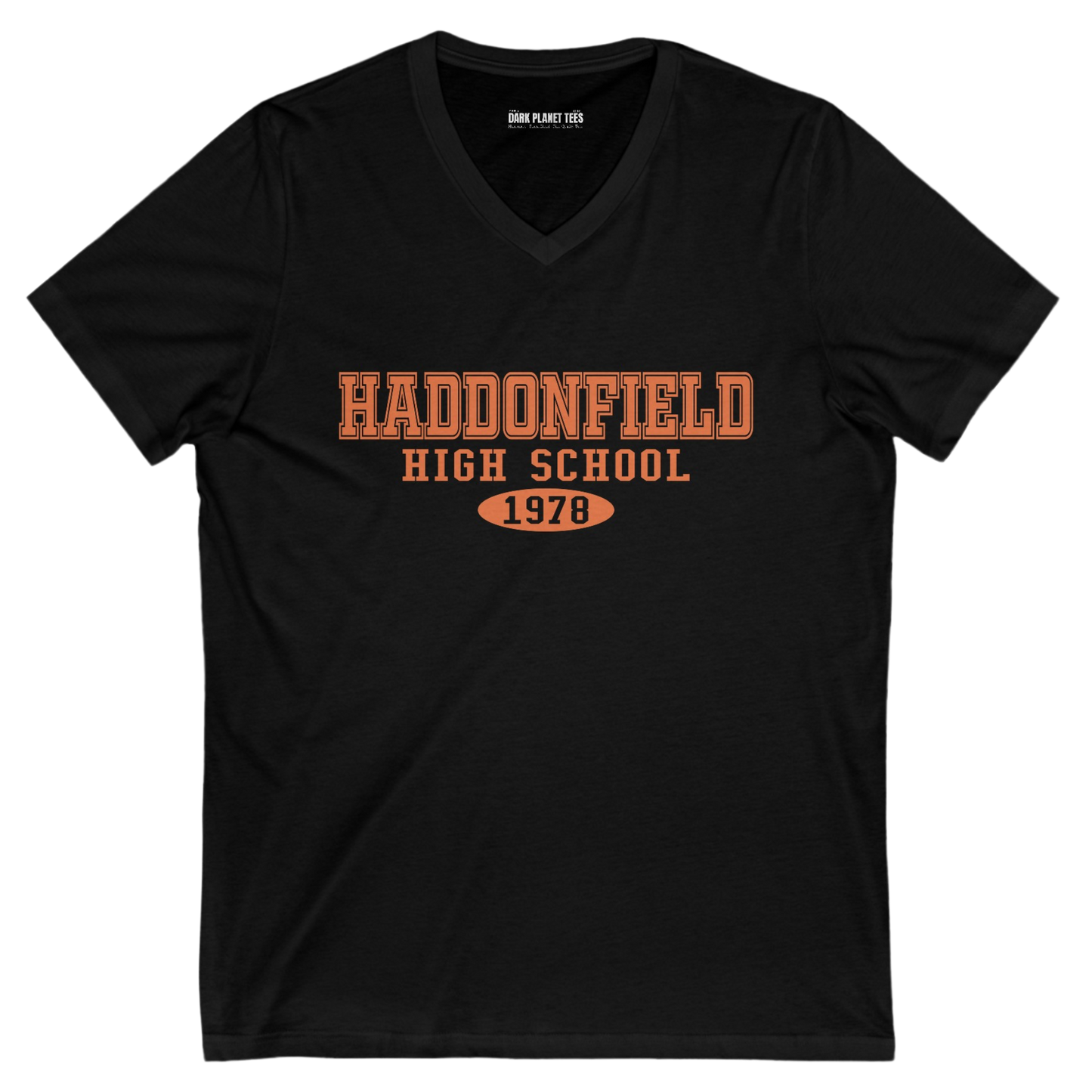 Bella+Canvas 3005 V-Neck 'Haddonfield' T-Shirt - Stylish Comfort for Horror Fans