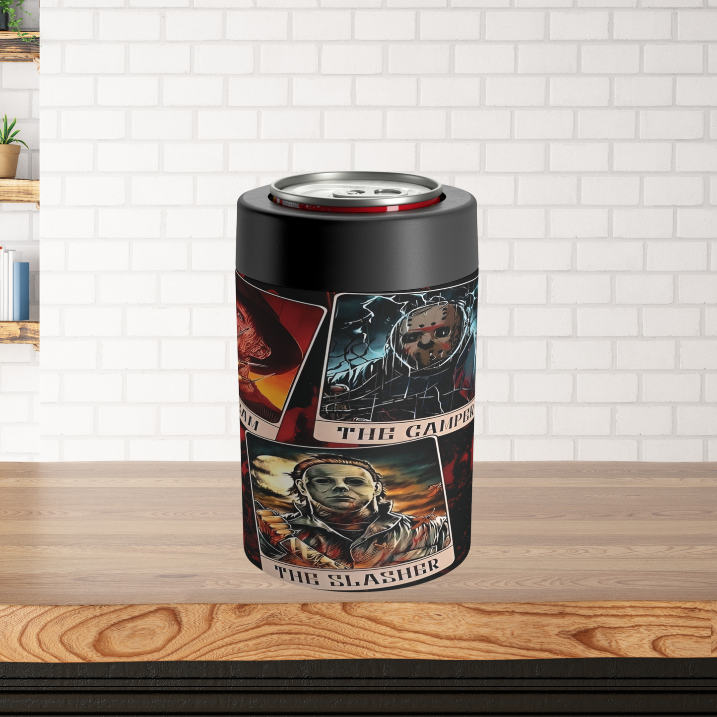 Horror Trading Card 12oz Can Holder Keep Your Drinks Cool with a Frightening Flair