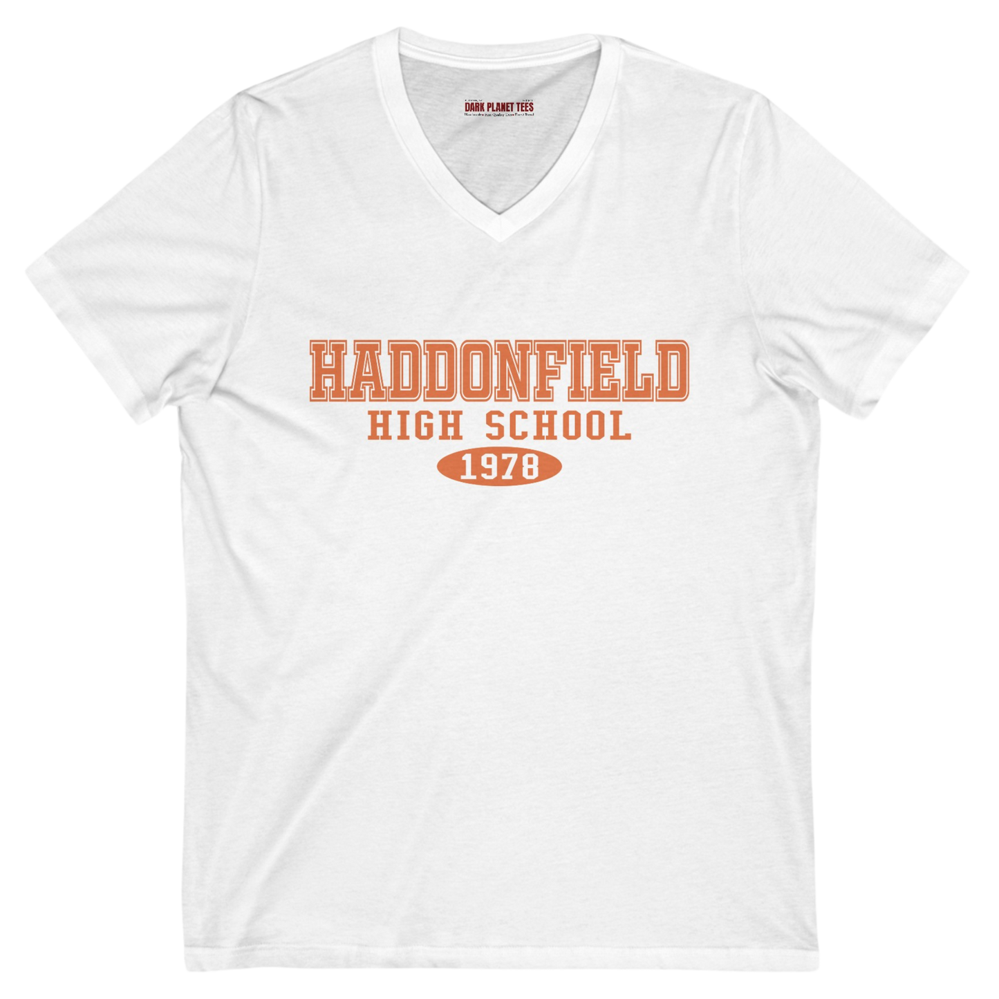 Bella+Canvas 3005 V-Neck 'Haddonfield' T-Shirt - Stylish Comfort for Horror Fans