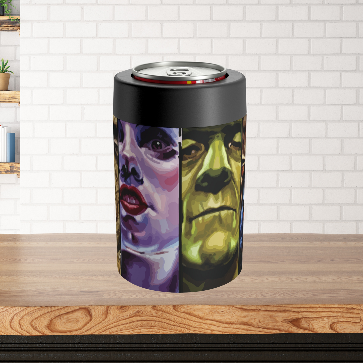 The Original Classic Monster Mash-up 12oz Can Holder Keep Your Drinks Cool with Timeless Horror Icons