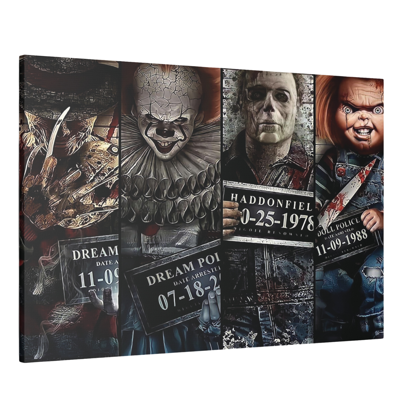 Horror Icon Mug Shots Canvas Print