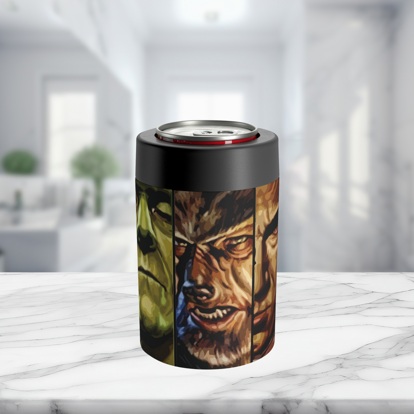 The Original Classic Monster Mash-up 12oz Can Holder Keep Your Drinks Cool with Timeless Horror Icons