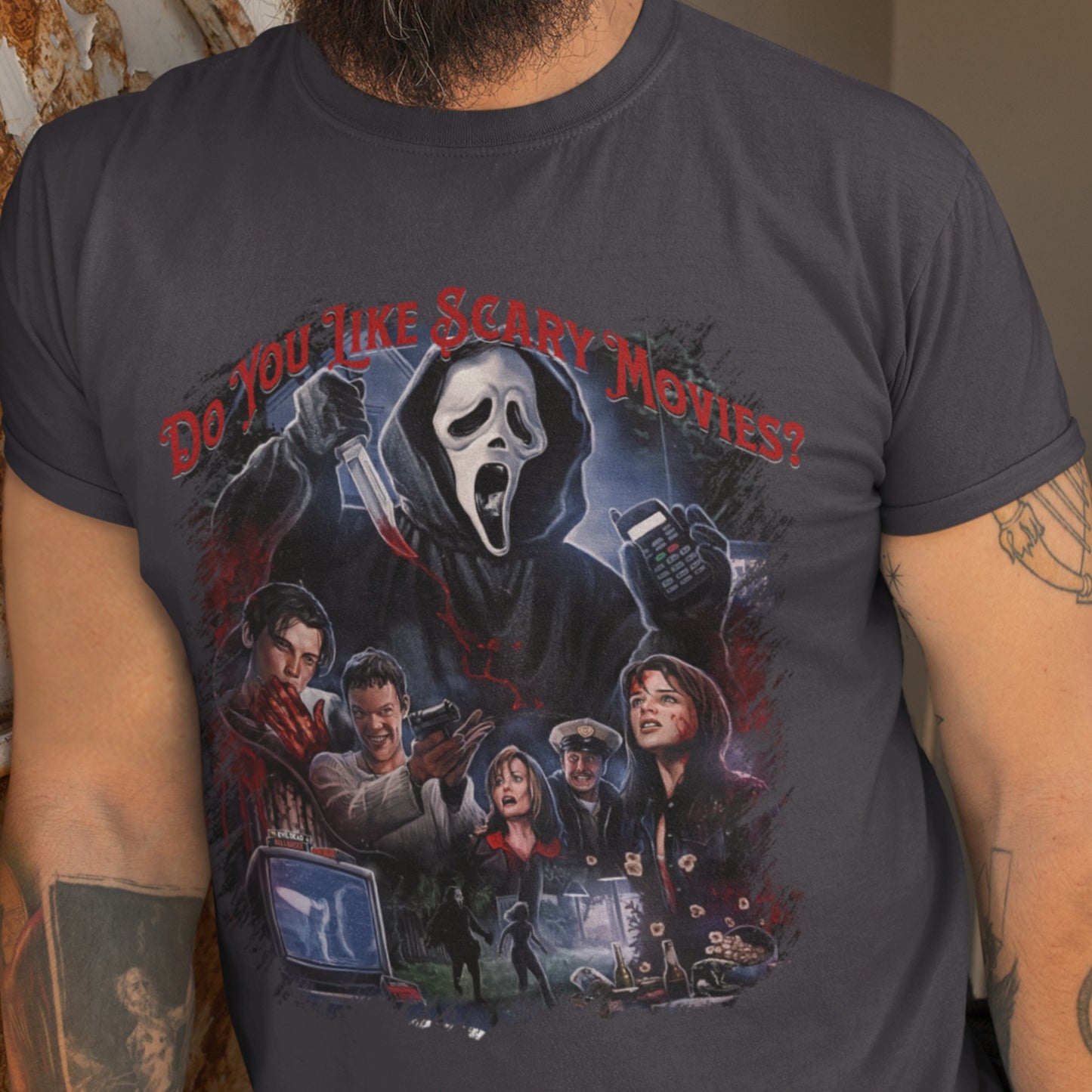 Do You Like Scary Movies Premium Horror Graphic Tee - Bella+Canvas 3001