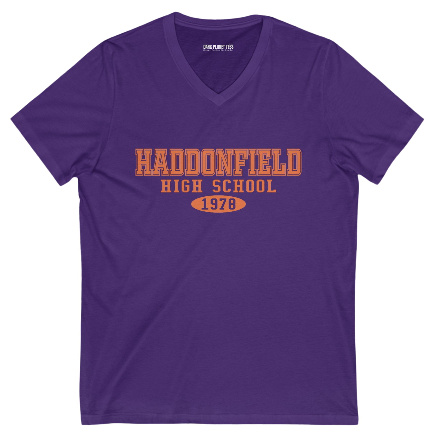 Bella+Canvas 3005 V-Neck 'Haddonfield' T-Shirt - Stylish Comfort for Horror Fans