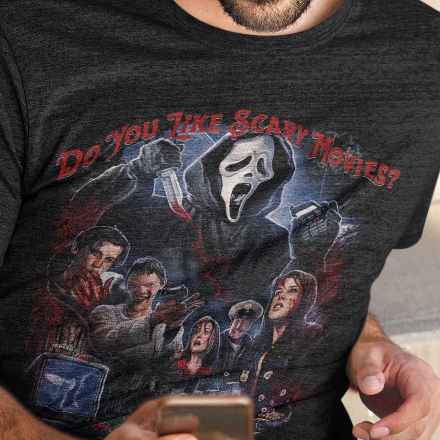 Do You Like Scary Movies Premium Horror Graphic Tee - Bella+Canvas 3001