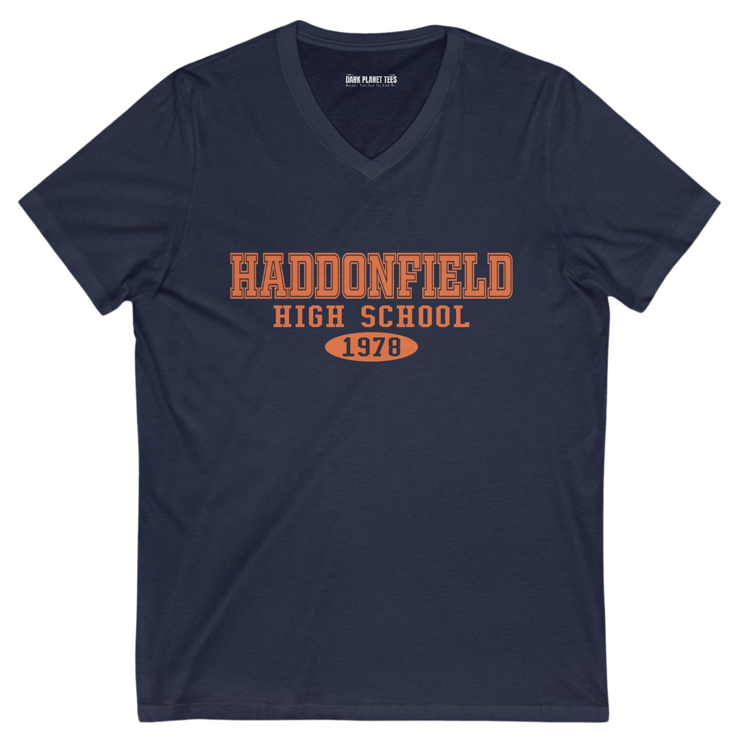 Bella+Canvas 3005 V-Neck 'Haddonfield' T-Shirt - Stylish Comfort for Horror Fans