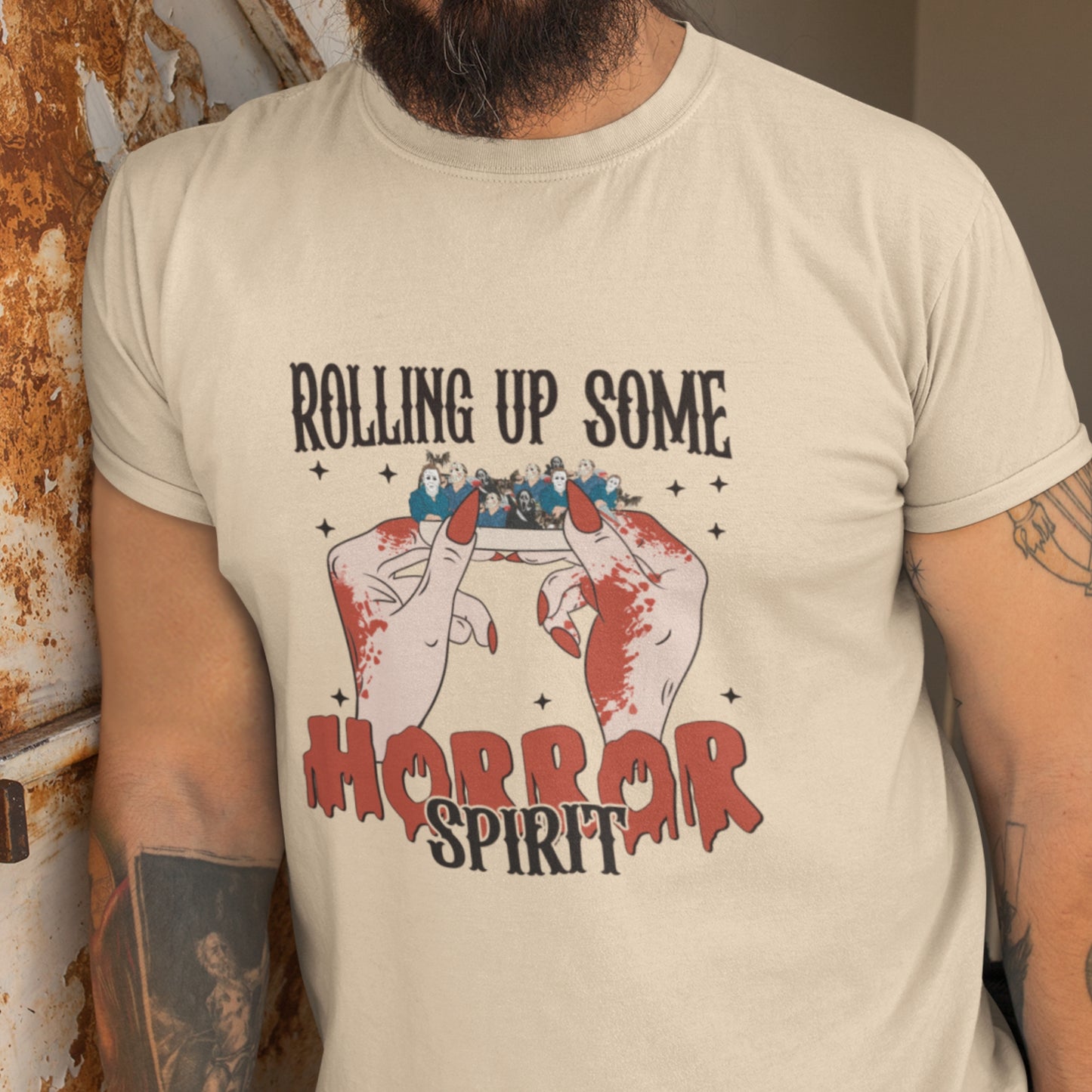 Rolling Up Some Horror Spirit T-Shirt Perfect for Horror Fans