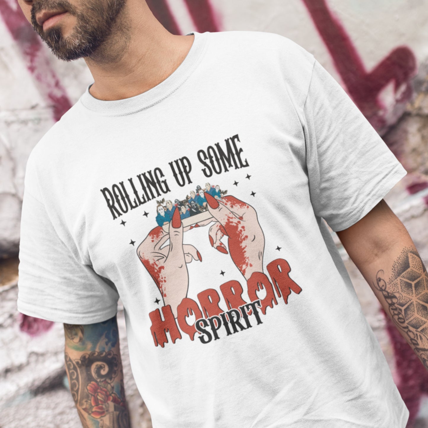 Rolling Up Some Horror Spirit T-Shirt Perfect for Horror Fans