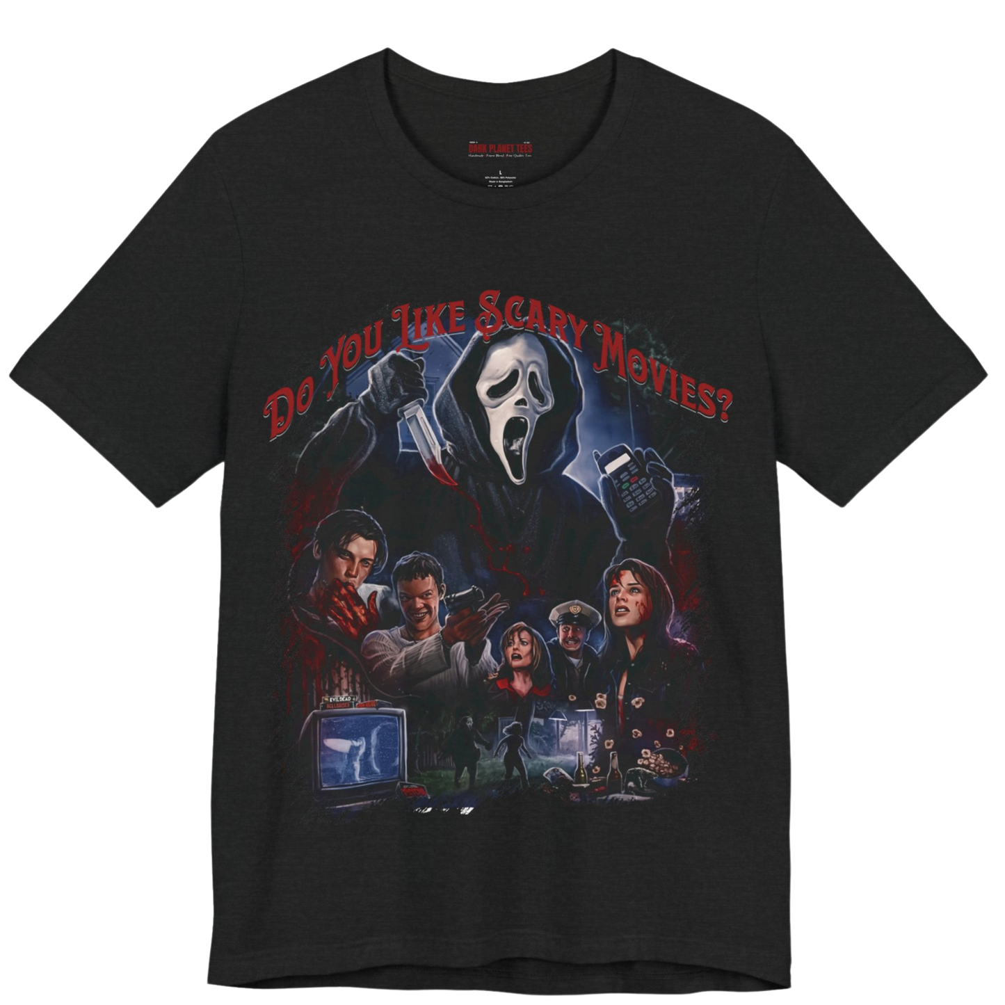 Do You Like Scary Movies Premium Horror Graphic Tee - Bella+Canvas 3001