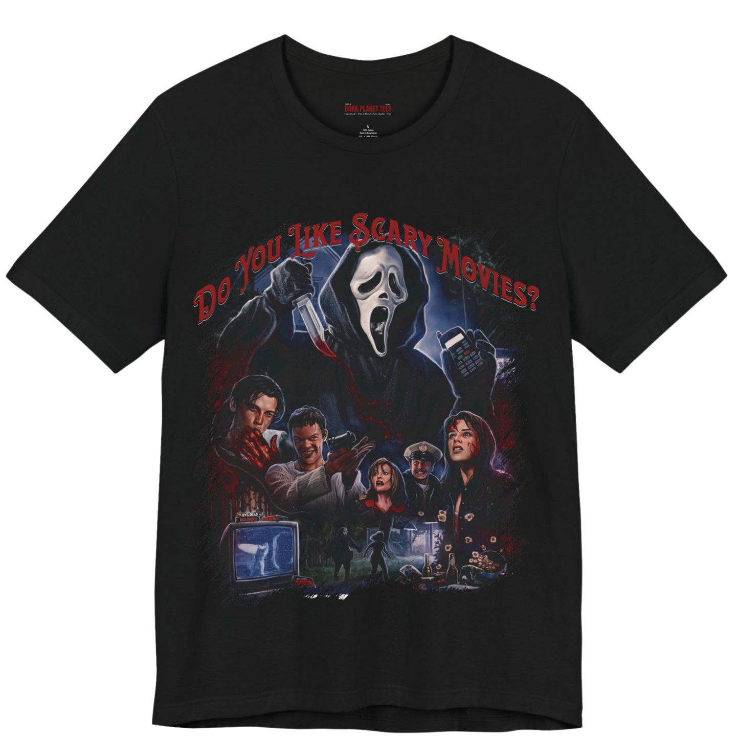 Do You Like Scary Movies Premium Horror Graphic Tee - Bella+Canvas 3001