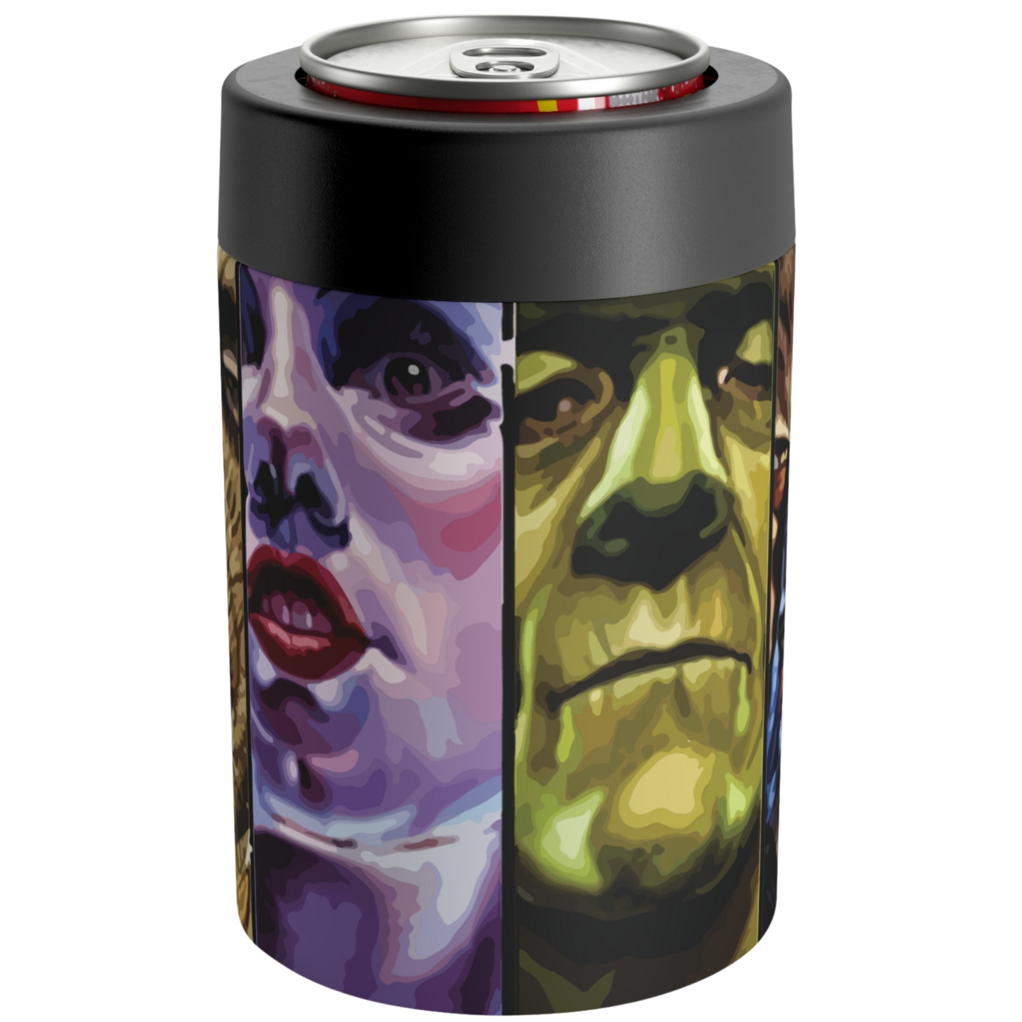 The Original Classic Monster Mash-up 12oz Can Holder Keep Your Drinks Cool with Timeless Horror Icons