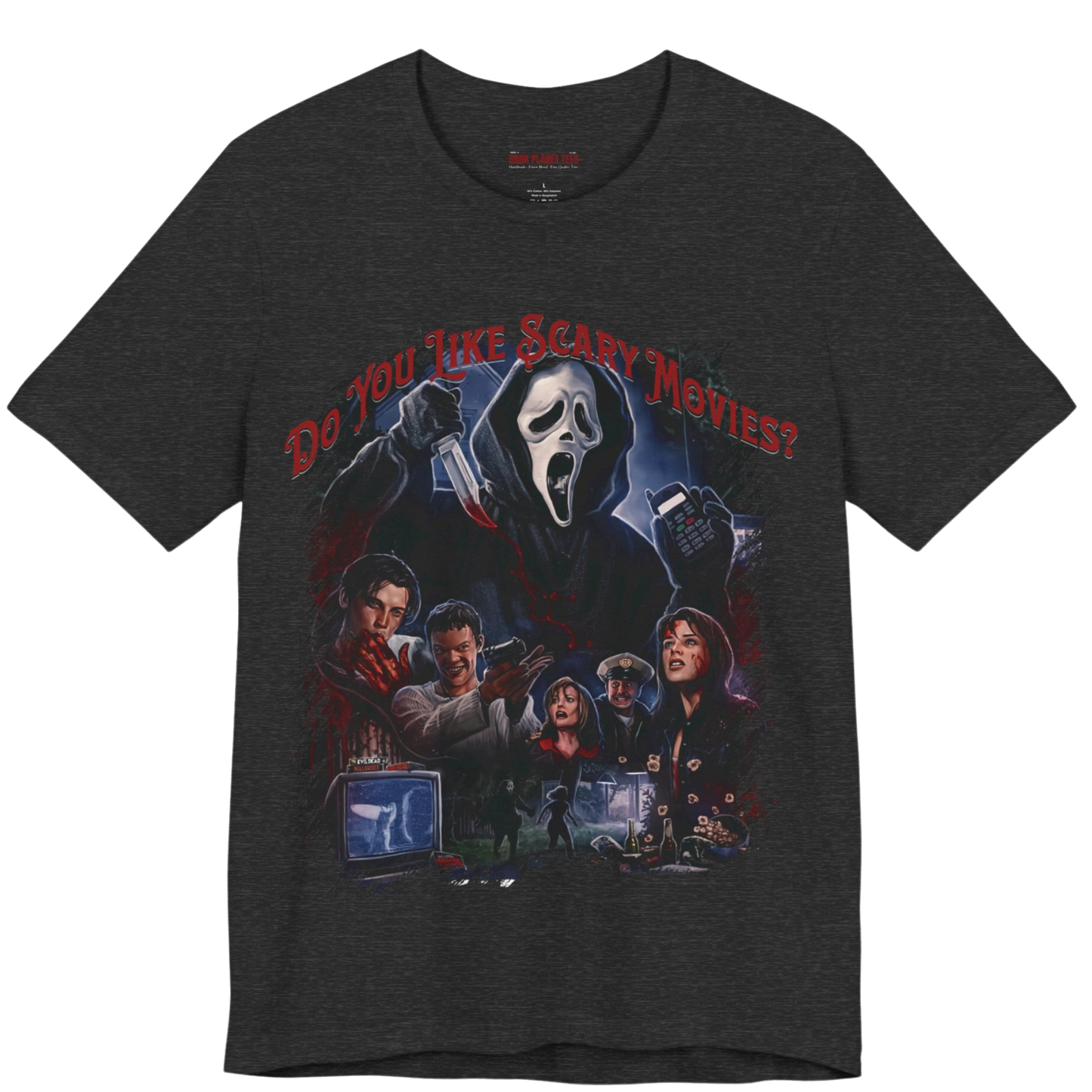 Do You Like Scary Movies Premium Horror Graphic Tee - Bella+Canvas 3001