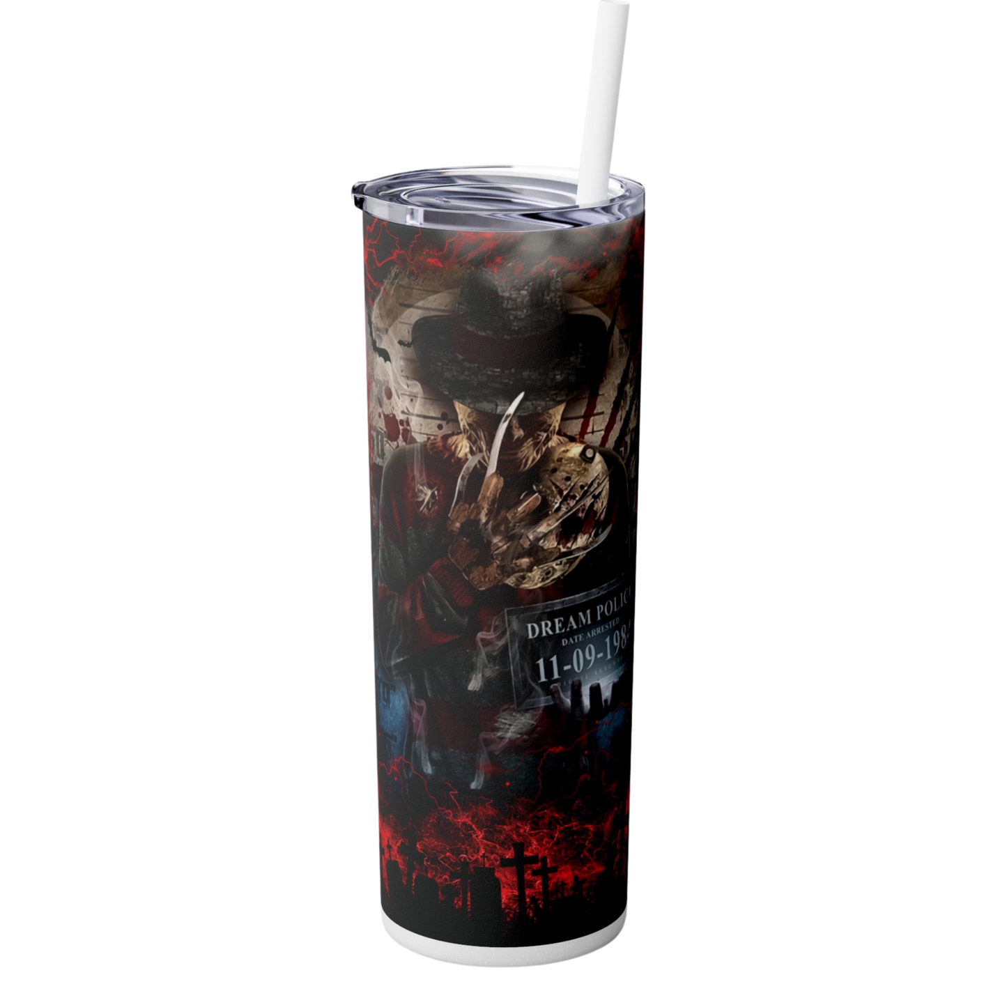 Nightmare on Elm Street 20oz Skinny Tumbler with Straw