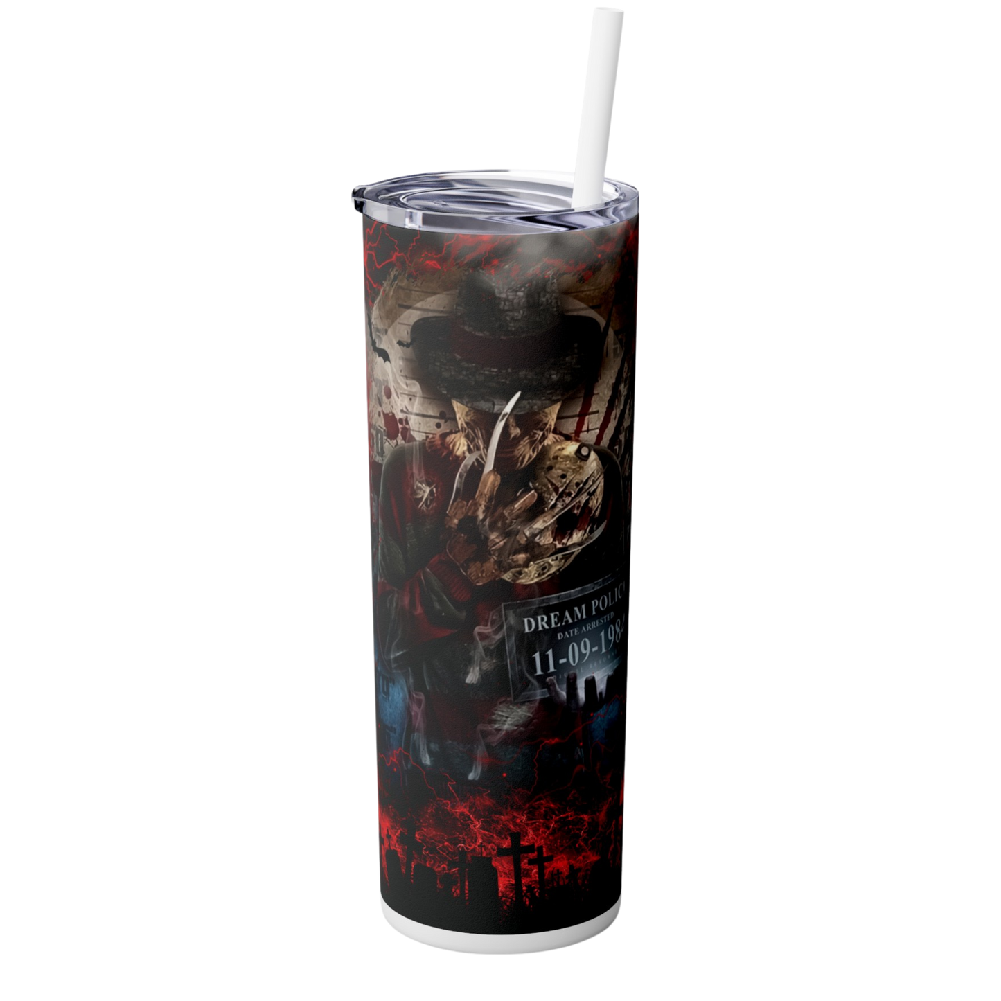 Nightmare on Elm Street 20oz Skinny Tumbler with Straw