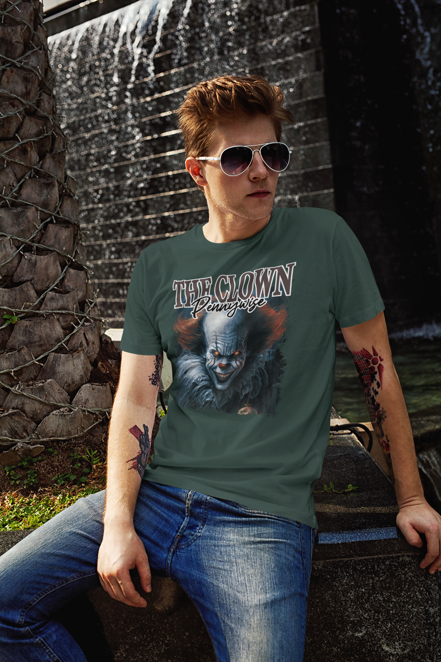 Iconic Pennywise Graphic T-Shirt for Horror Enthusiasts