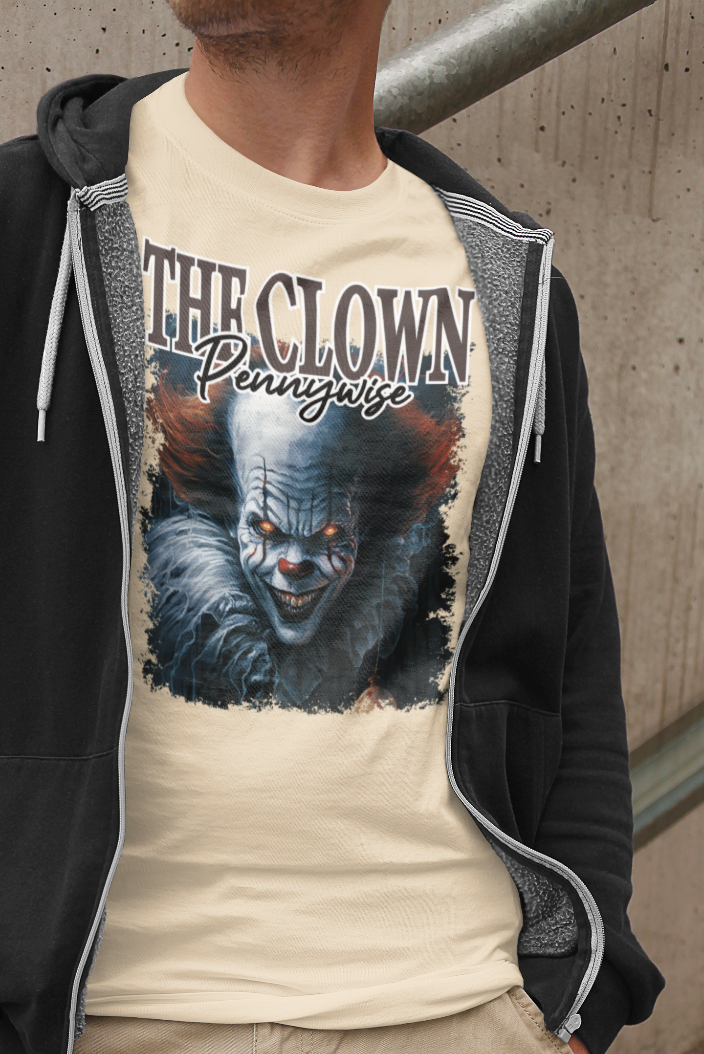 Iconic Pennywise Graphic T-Shirt for Horror Enthusiasts